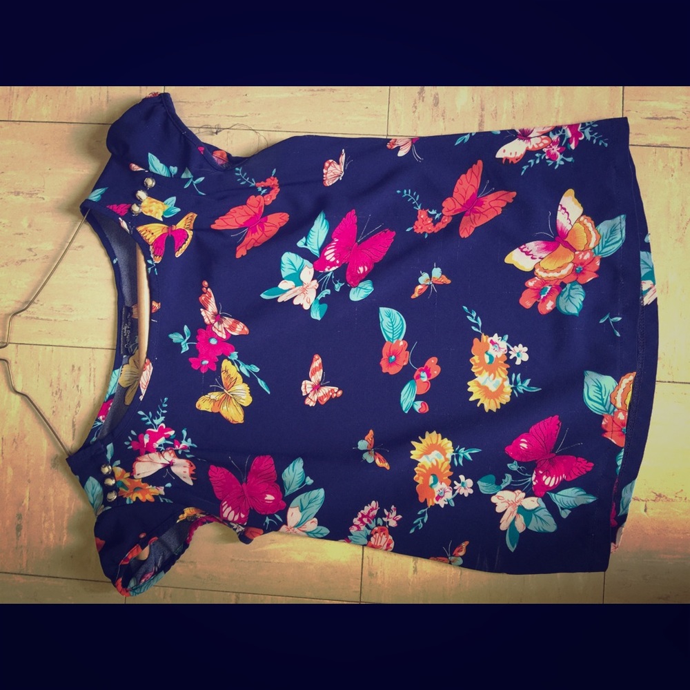 Colorful butterflies blouse